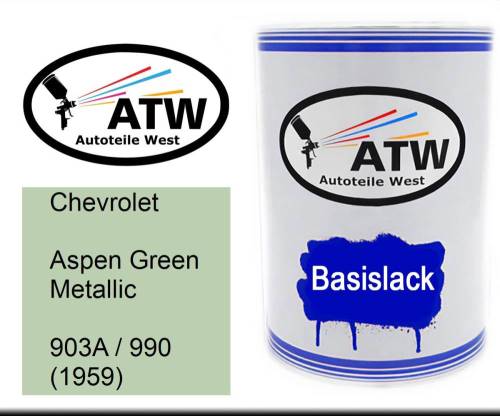 Chevrolet, Aspen Green Metallic, 903A / 990 (1959): 500ml Lackdose, von ATW Autoteile West.